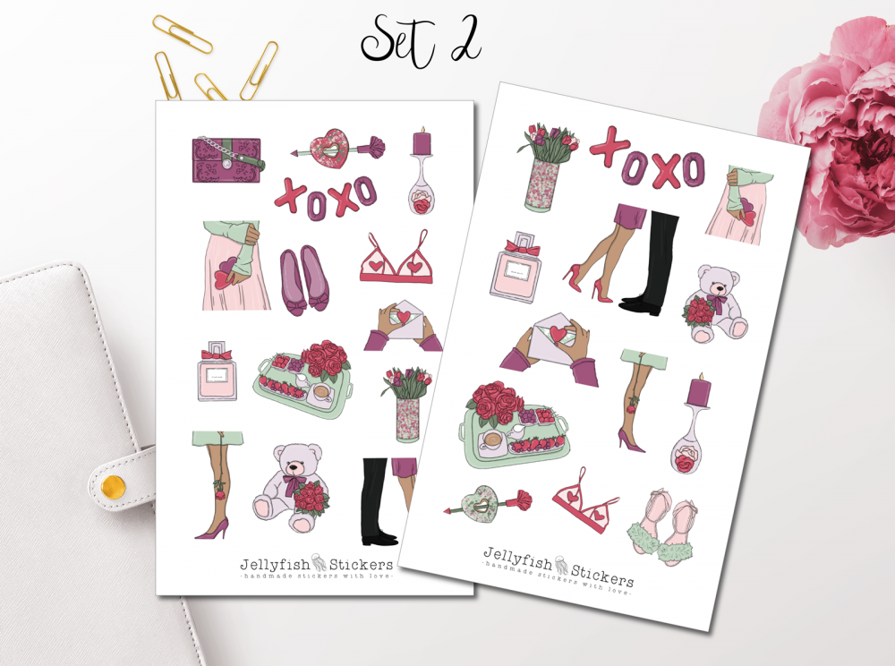 Girls Valentine's Day Sticker Set